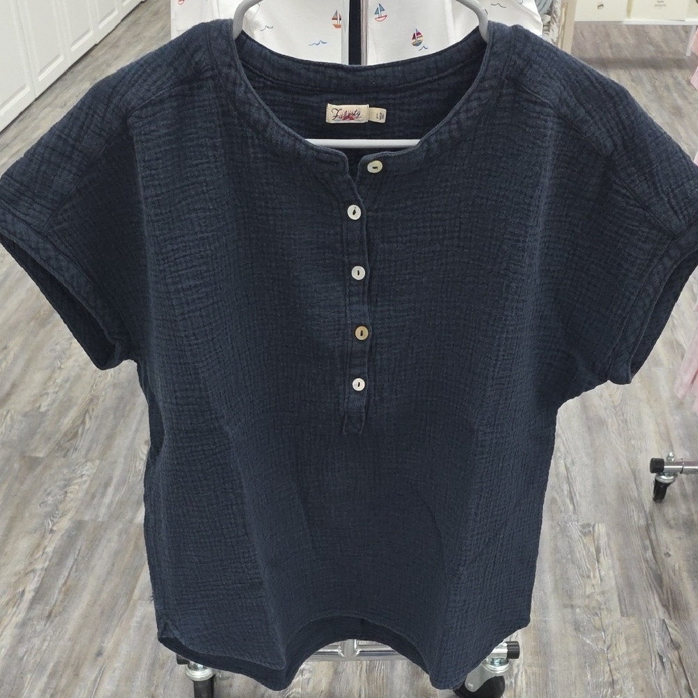 Faherty Soft Black Button-Down Shirt - image 1